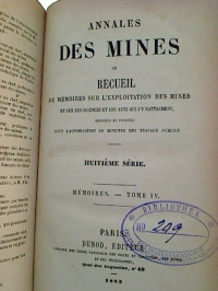 Annales+des+Mines+ou+Recueil+de+Memoires+sur+L%C2%B4exploitation+des+Mines+-+Memoires+-+Tome+IV+%28Huitieme+Serie%29