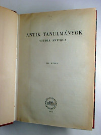 Antik+tanulm%C3%A1nyok+%3D+Studia+antiqua.-+III.+k%C3%B6tet.