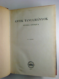 Antik+tanulm%C3%A1nyok+%3D+Studia+antiqua.-+IV.+k%C3%B6tet.