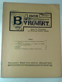 Bodo+Ebhardt+%28Hg.%29%3A+Der+Burgwart.+-+X.+Jg.%2C+Nr.+1+%2F+1908+%28Rheinlandnummer%29.+-+Zeitschrift+f%C3%BCr+Burgenkunde+und+mittelalterliche+Baukunst.