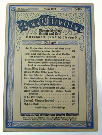 Friedrich+Lienhard+%28Hg.%29%3ADer+T%C3%BCrmer+-+25.+Jg.+%2F+Heft+9%2C+Juni+1923.+-+%28+Zum+Sehen+geboren%2C+Zum+Schauen+bestellt+%3A+Monatsschrift+f%C3%BCr+Gem%C3%BCt+und+Geist%29