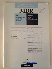 Monatsschrift+f%C3%BCr+Deutsches+Recht+%28MDR%29+-+63.+Jg.+%2F+2009%2C+Heft+22.+-+Zeitschrift+f%C3%BCr+die+Zivilrechtspraxis.