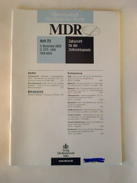 Monatsschrift+f%C3%BCr+Deutsches+Recht+%28MDR%29+-+63.+Jg.+%2F+2009%2C+Heft+23.+-+Zeitschrift+f%C3%BCr+die+Zivilrechtspraxis.