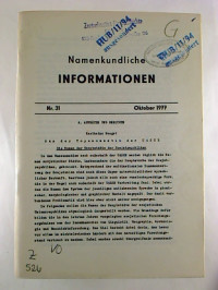 Namenkundliche+Informationen+-+Nr.+31%2C+Oktober+1977.