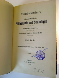 Paul+Barth+%28Hg.%29%3AVierteljahresschrift+f%C3%BCr+wissenschaftliche+Philosophie+und+Soziologie.+-++36.+Jg.%2F+N.+F.+XI.