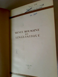 Revue+roumaine+de+linguistique.+-+Tome+16+%2F+1971%2C++No.+1+-+6+%28gebunden+in+1+Bd.%29