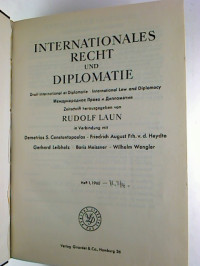 Rudolf+Laun+%28Hg.%29%3AInternationales+Recht+und+Diplomatie.+-+1960%2C+H.+1+-+3%2F4+%28gebunden+in+1+Bd.%29