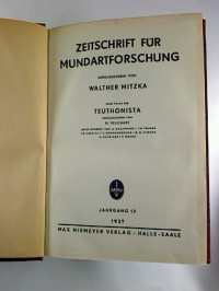 Walther+Mitzka+%28Hg.%29%3AZeitschrift+f%C3%BCr+Mundartforschung.+%28Neue+Folge+des+Teuthonista%29+-+Jahrg.+13+%2F+1937.+%28gebund.+Jahresband%29