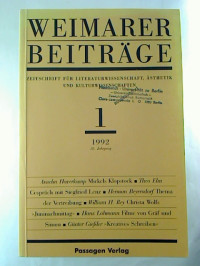 Weimarer+Beitr%C3%A4ge+-+Zeitschrift+f%C3%BCr+Literaturwissenschaft%2C+%C3%84sthetik+und+Kulturtheorie%2C+Heft+1%2F+1992%2C+38.+Jahrgang