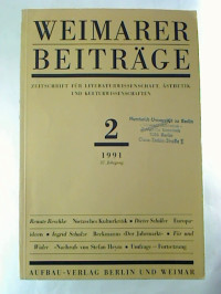 Weimarer+Beitr%C3%A4ge+-+Zeitschrift+f%C3%BCr+Literaturwissenschaft%2C+%C3%84sthetik+und+Kulturtheorie%2C+Heft+2+%2F+1991%2C+37.+Jahrgang