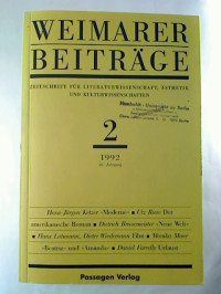Weimarer+Beitr%C3%A4ge+-+Zeitschrift+f%C3%BCr+Literaturwissenschaft%2C+%C3%84sthetik+und+Kulturtheorie%2C+Heft+2+%2F+1992%2C+38.+Jahrgang