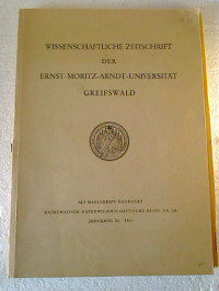 Wissenschaftliche+Zeitschrift+Ernst-Moritz-Arndt-Universit%C3%A4t+Greifswald.+-+Mathematisch-naturwissenschaftliche+Reihe.+-+XI.+Jg.++%2F+1962+Nr.+1%2F2+%28Einzelheft.%29