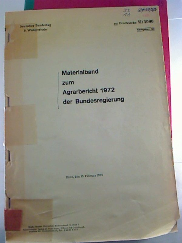 Agrarbericht+der+Bundesregierung+1972+%2B+Materialband