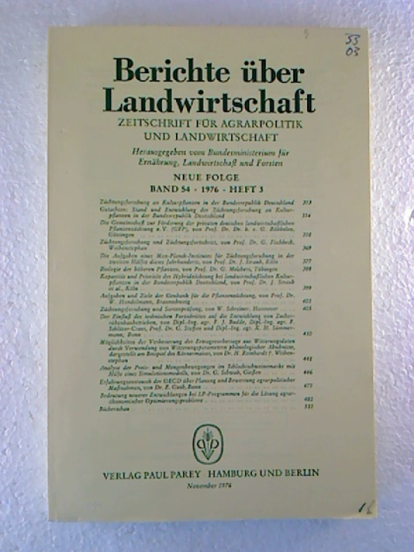 Berichte+%C3%BCber+Landwirtschaft.+-+Zeitschrift+f%C3%BCr+Agrarpolitik+und+Landwirtschaft.+-+Neue+Folge+Bd.+54+%2F+1976%2C+Heft+3+%281+Einzelheft%29