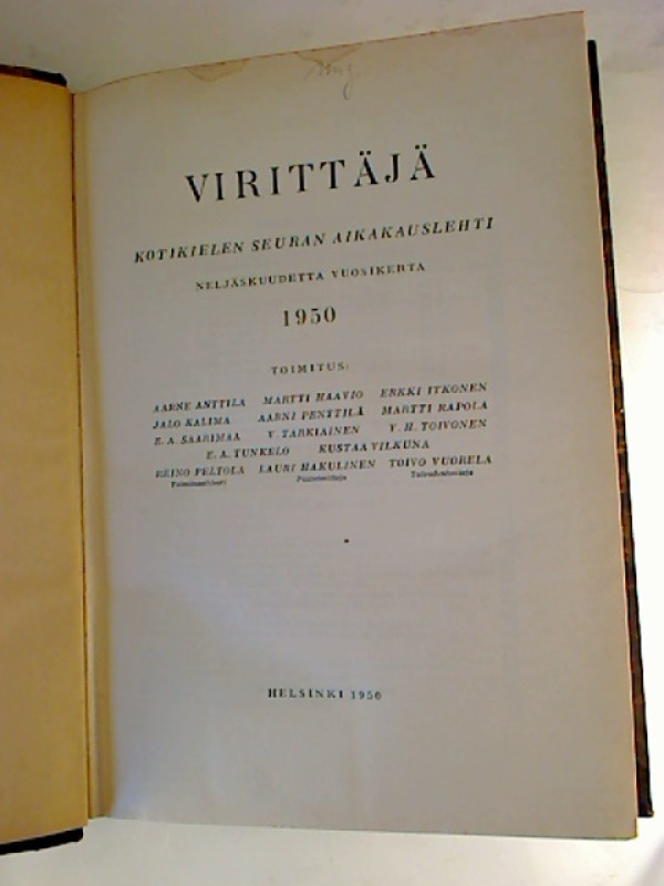 Martti+Haavio+u.a.%3AViritt%C3%A4j%C3%A4+-+1950+%2F+-+Kotikielen+Seuran+Aikakauslehti.