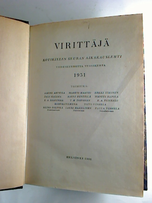 Martti+Haavio+u.a.%3AViritt%C3%A4j%C3%A4+-+1951+%2F+-+Kotikielen+Seuran+Aikakauslehti.