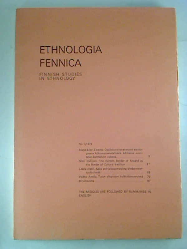 Niilo+Valonen+%28Editor%29%3AEthnologia+Fennica+-+Finnish+Studies+in+Ethnology.+-+Volume+2+%2F+1972%2C+No.+1.