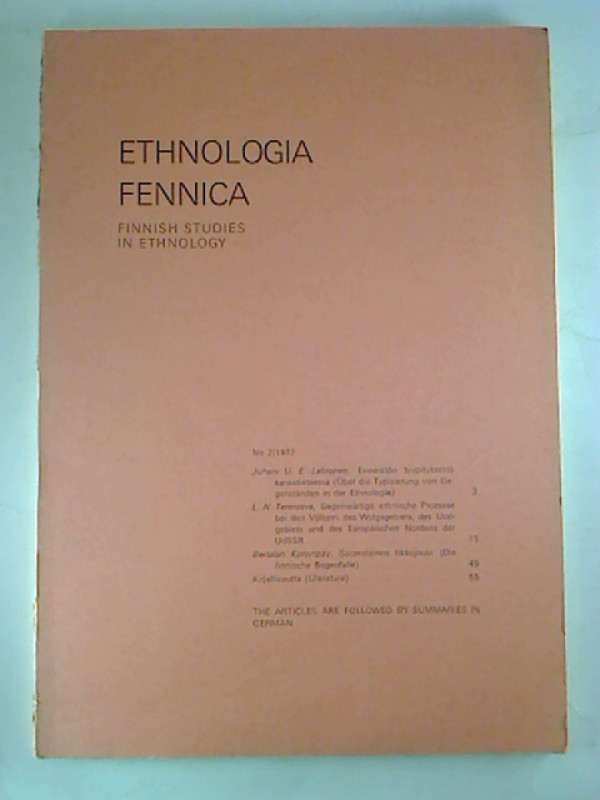 Niilo+Valonen+%28Editor%29%3AEthnologia+Fennica+-+Finnish+Studies+in+Ethnology.+-+Volume+2+%2F+1972%2C+No.+2.