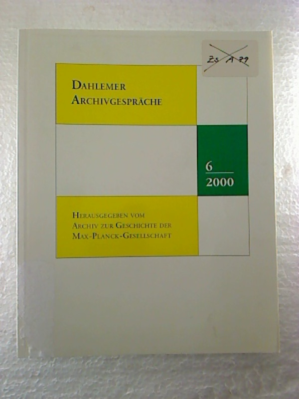 Regine+Zott+%28Redaktion%29%3ADahlemer+Archivgespr%C3%A4che.+-+Bd+6+%2F+2000.