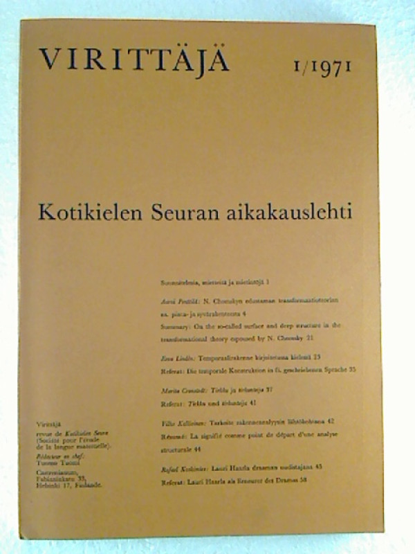 Tuomo+Tuomi+%28Chef-Rd.%29%3AViritt%C3%A4j%C3%A4+-+1971+%2F+1.+-+Kotikielen+Seuran+Aikakauslehti.