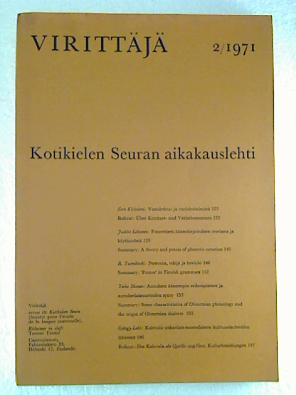 Tuomo+Tuomi+%28Chef-Rd.%29%3AViritt%C3%A4j%C3%A4+-+1971+%2F+2.+-+Kotikielen+Seuran+Aikakauslehti.