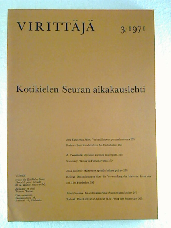 Tuomo+Tuomi+%28Chef-Rd.%29%3AViritt%C3%A4j%C3%A4+-+1971+%2F+3.+-+Kotikielen+Seuran+Aikakauslehti.