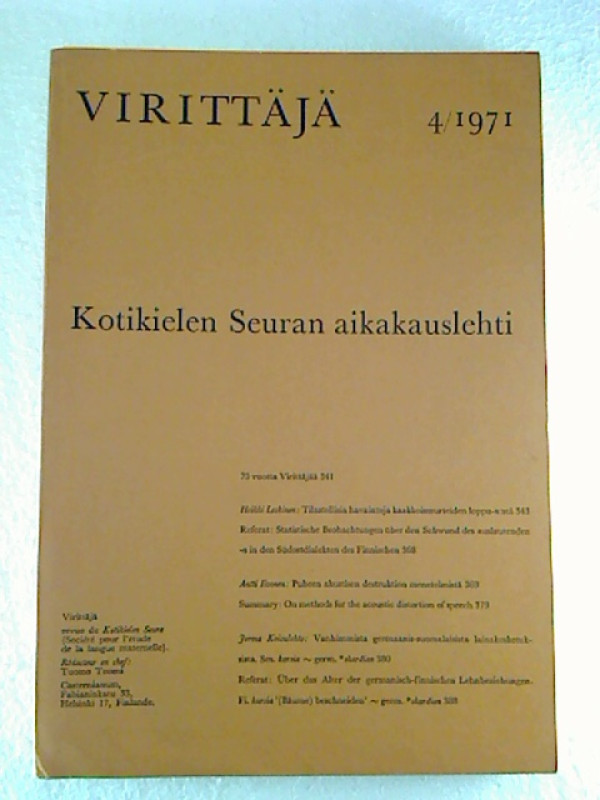 Tuomo+Tuomi+%28Chef-Rd.%29%3AViritt%C3%A4j%C3%A4+-+1971+%2F+4.+-+Kotikielen+Seuran+Aikakauslehti.