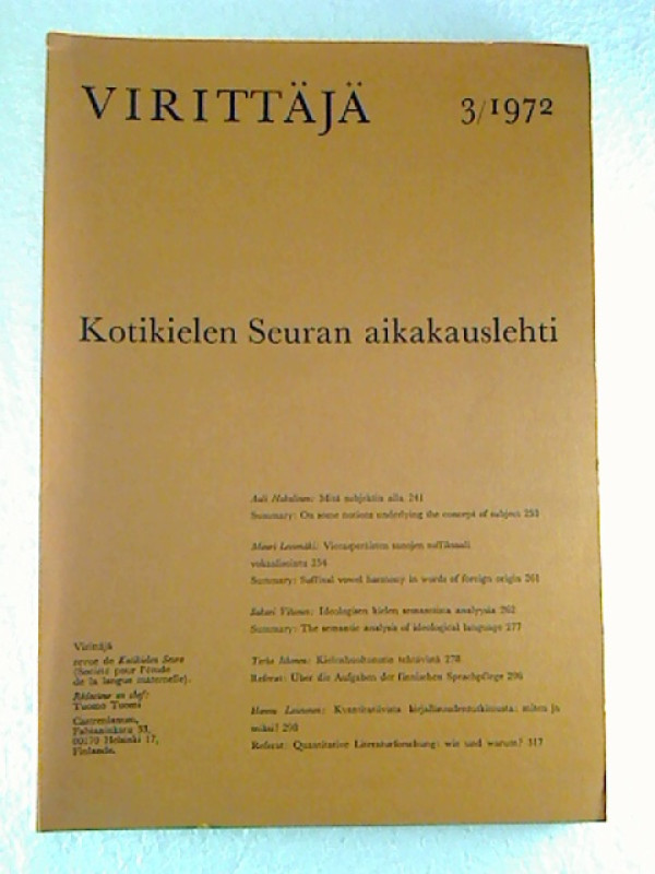 Tuomo+Tuomi+%28Chef-Rd.%29%3AViritt%C3%A4j%C3%A4+-+1972+%2F+3.+-+Kotikielen+Seuran+Aikakauslehti.