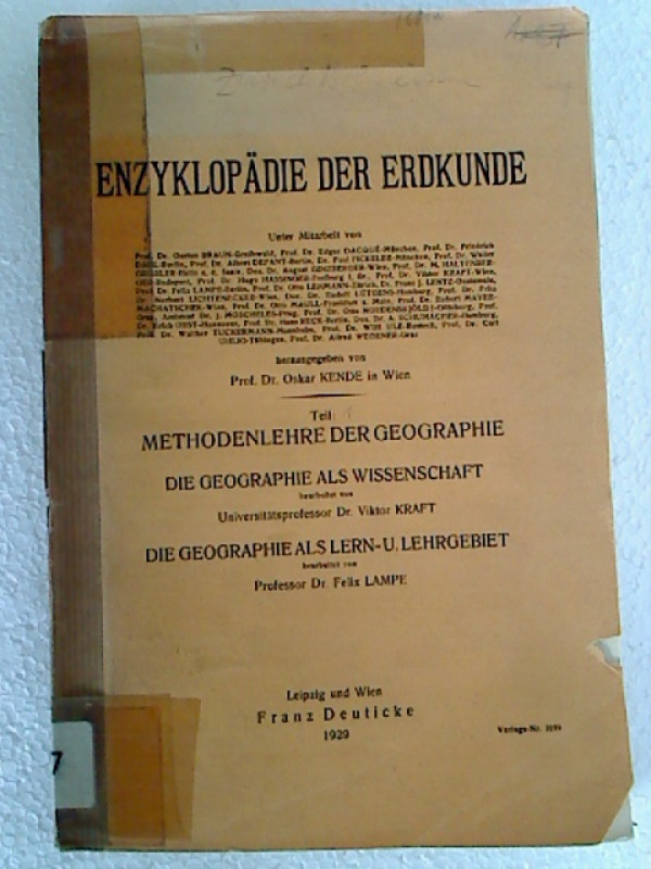 Viktor+Kraft+%2F+Felix+Lampe%3AMethodenlehre+der+Geographie.+Die+Geographie+als+Wissenschaft+%2F+von+Viktor+Kraft.+Die+Geographie+als+Lern-+und+Lehrgebiet+%2F+von+Felix+Lampe.